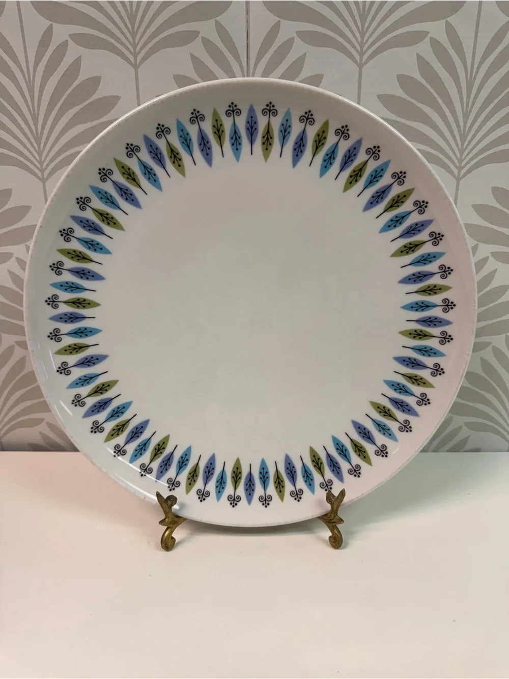 Vintage Carefree True China Nordic Syracuse Atomic Pattern Dinner Plate 10”